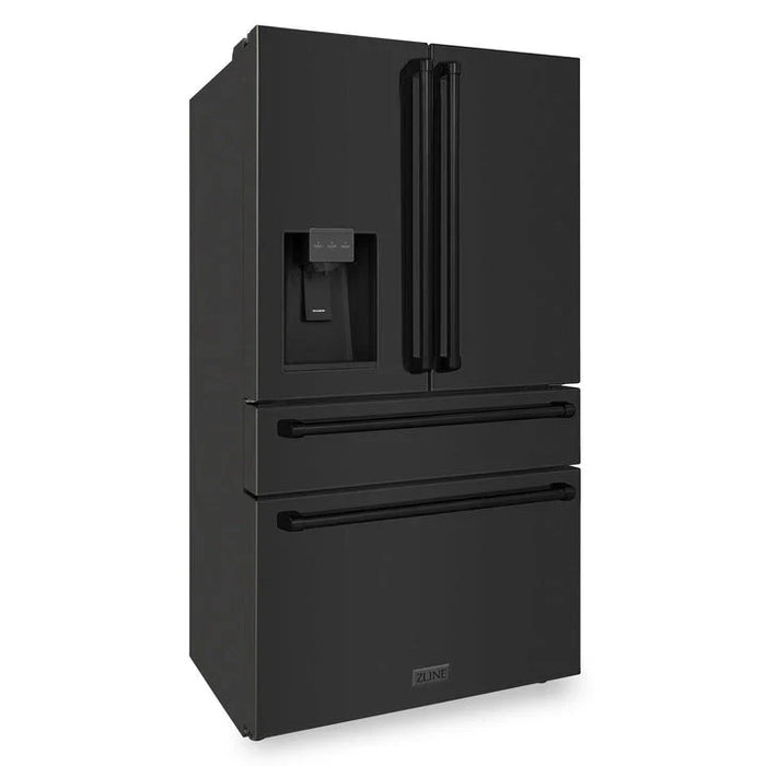 ZLINE 36" French Door Refrigerator, Water and Ice Dispenser, Water Filter, Black Stainless Steel, RFM-W-WF-36-BS09K