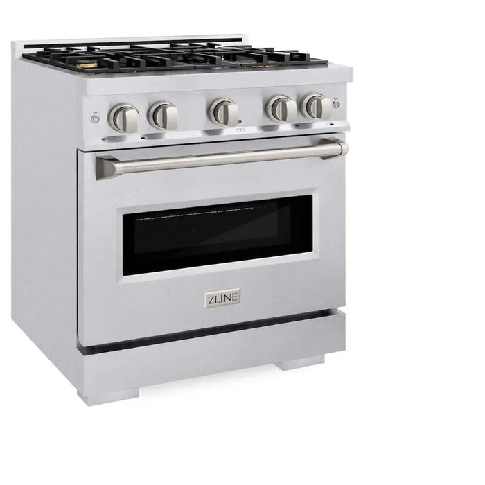ZLINE 30" Classic Gas Range, Convection Gas Oven DuraSnow® Stainless Steel, Brass Burners CGRS-BR-3009K