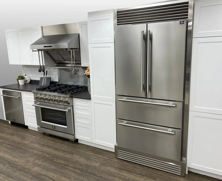 Forno Moena - 36 in. French Door Counter Depth Refrigerator FFRBI1820-40SG Forno