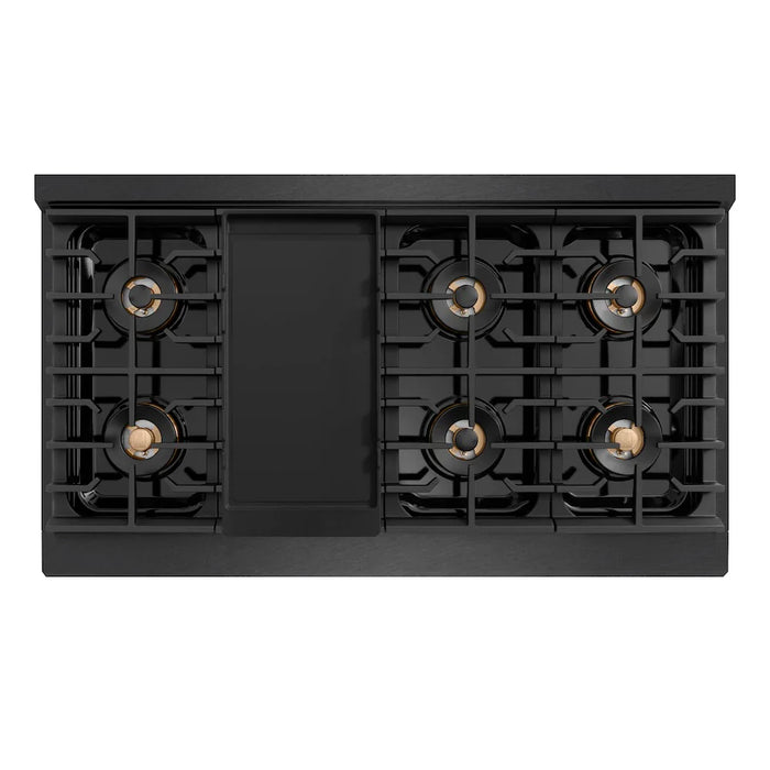 ZLINE 48" Paramount Gas Range, Convection Gas Oven, Black Satin Stainless Steel SGRBSZ-48-CB09K