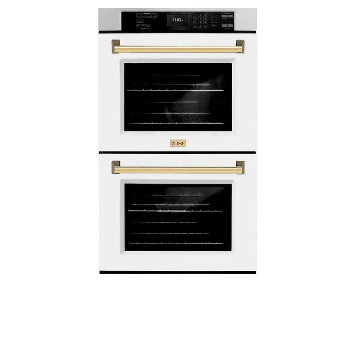 ZLINE 30"Professional True Convection Double Wall Oven, Air Fry, Self Clean, DuraSnow® Gold WADSZ-WM-30-G09K