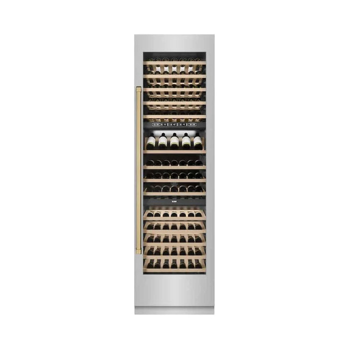 ZLINE 24"Triple Zone 100 Bottle Column Wine Cooler, Stainless Steel Champagne Bronze RCWVZ-304-24-CB09K