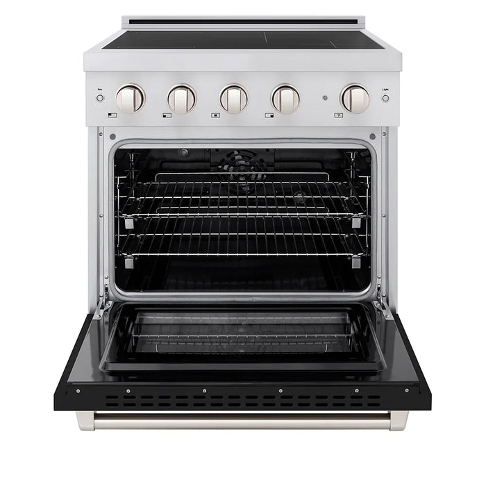 ZLINE Paramount Induction Range, Cooktop, Electric Convection Oven SINR-BLM09K