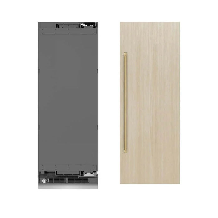 ZLINE 30" Panel Ready Column Refrigerator, Graphite Gray Interior Champagne Bronze RBCRVZ-30-CB09K