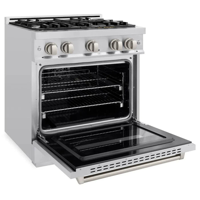 ZLINE 30" Dual Fuel Range, Gas Cooktop, Electric Convection Oven Stainless Steel, CDR3009K
