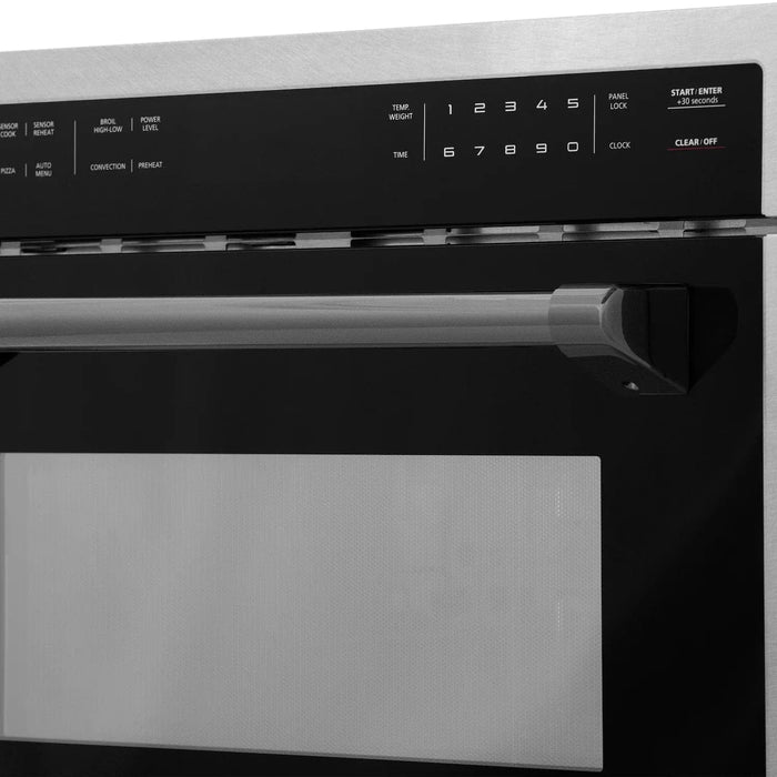 ZLINE 24” Convection Microwave, Stainless Steel, Black MWOZ-24-SS-MB09K