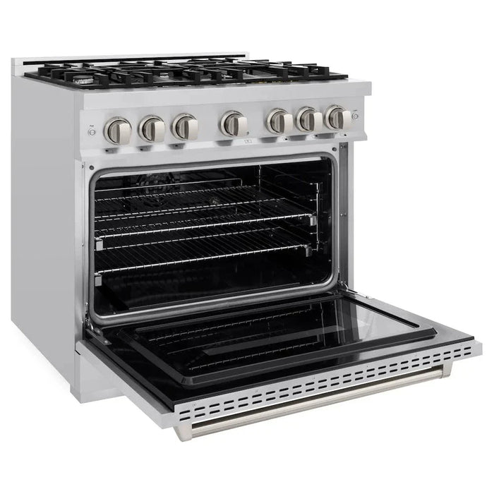 ZLINE 36" Dual Fuel Range, Gas Cooktop, Electric Convection Oven Stainless Steel, CDR3609K