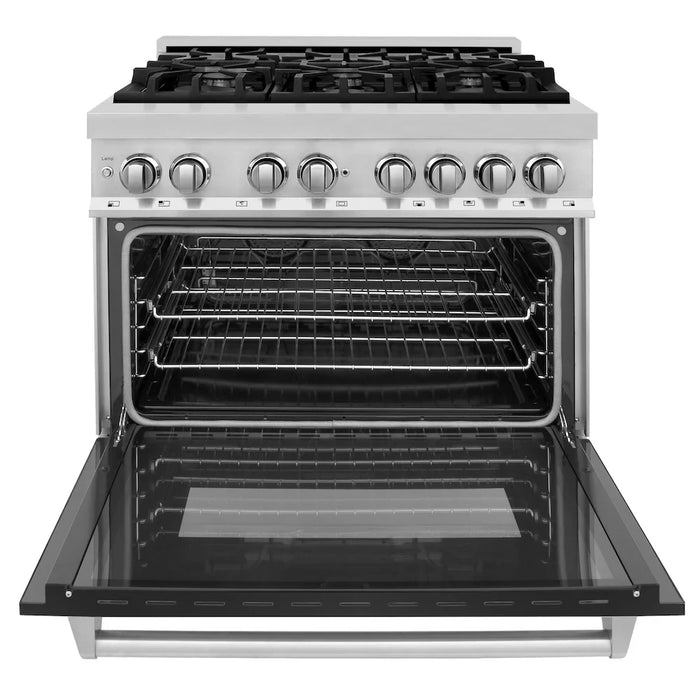 ZLINE 36" Bundle Range RA-BLM-36 &  Wall Range Hood KB-36, 2KP-RABLMRH3609K