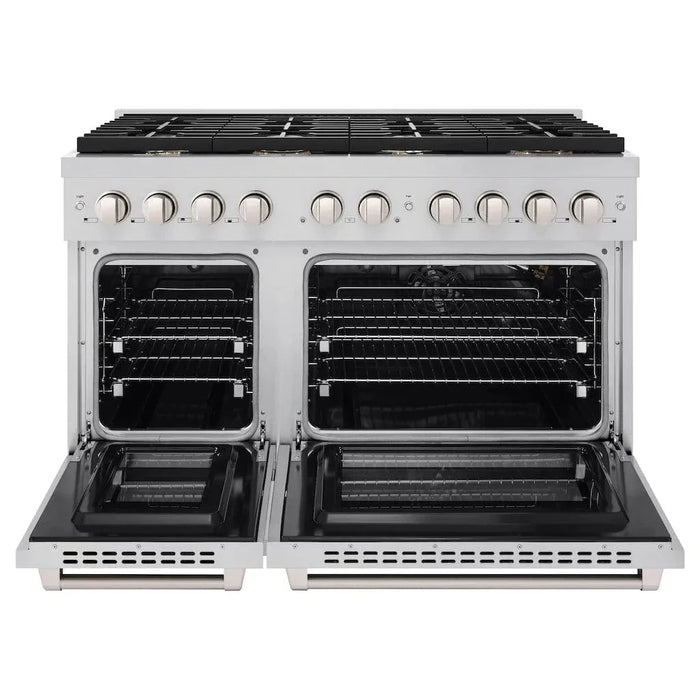 ZLINE 48" Gas Range, Stainless Steel w/ Brass Burners, SGR-BR-4809K