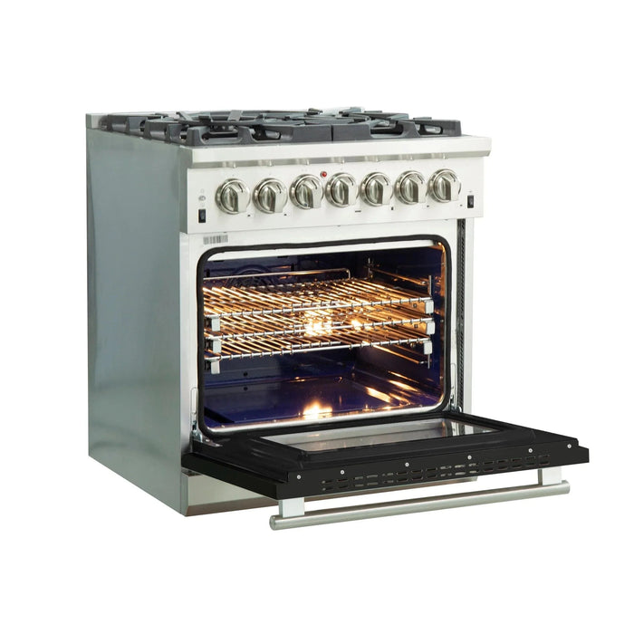 FORNO Capriasca 30" Dual Fuel Range FFSGS6187-30BLK09K