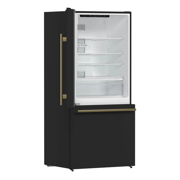 FORNO Espresso Milano 31" Left Swing Refrigerator FFFFD1786-31BLK09K