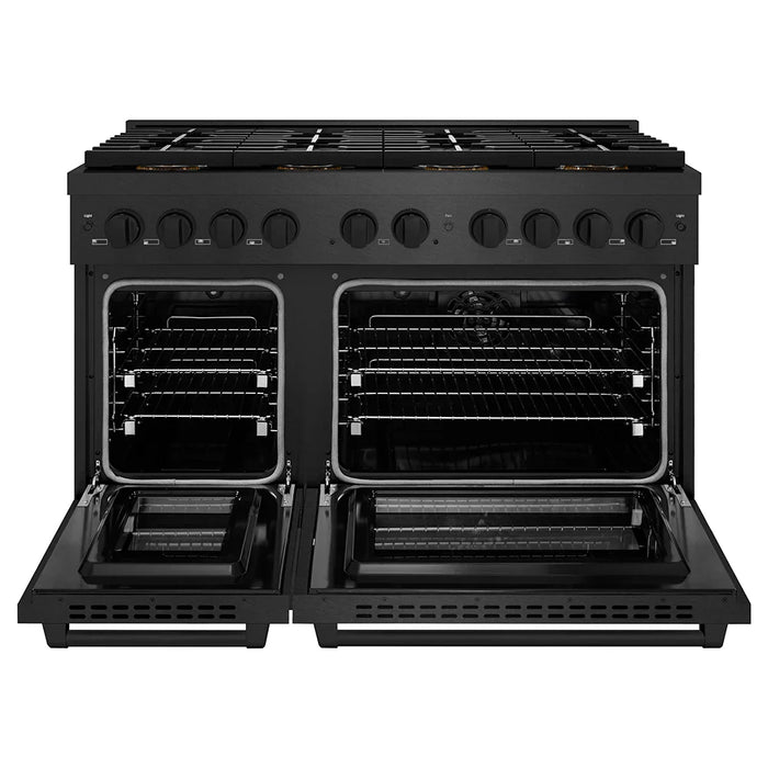 ZLINE 48" Paramount Gas Range, Convection Gas Oven, Black Satin Stainless Steel SGRBS-4809K