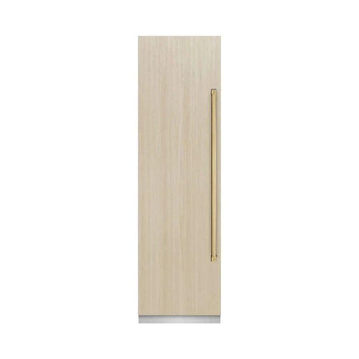 ZLINE 24" Panel Ready Column Freezer, Graphite Gray Interior Polished Gold RBCFVZ-24-G09K