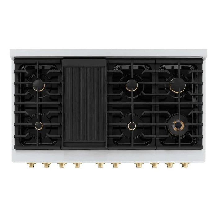 ZLINE 48"Gas Range, Convection Oven Stainless Steel, Champagne Bronze, SGRZ-48-CB09K