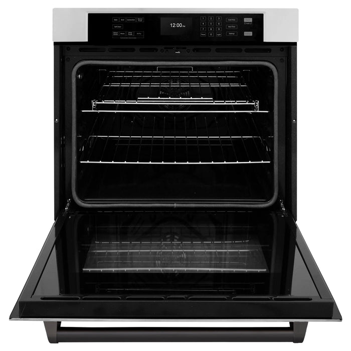 ZLINE 30" Autograph Edition Professional True Convection Single Wall Oven, Air Fry, Self Clean, Stainless Steel, Matte Black WASZ-30-MB09K