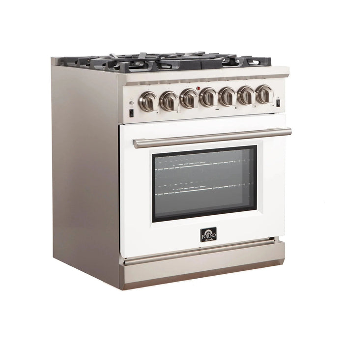 FORNO Capriasca 30" Gas on Gas Range FFSGS6260-30WHT09K