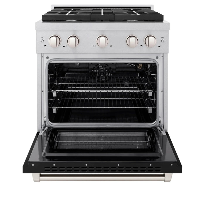 ZLINE 30"Gas Range, Convection Gas Oven, DuraSnow® Black Matte, SGRS-BLM-3009K