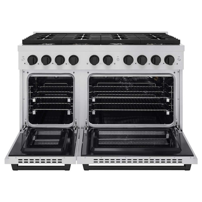 ZLINE 48"Gas Range, Convection Oven Stainless Steel, Matte Black, SGRZ-48-MB09K