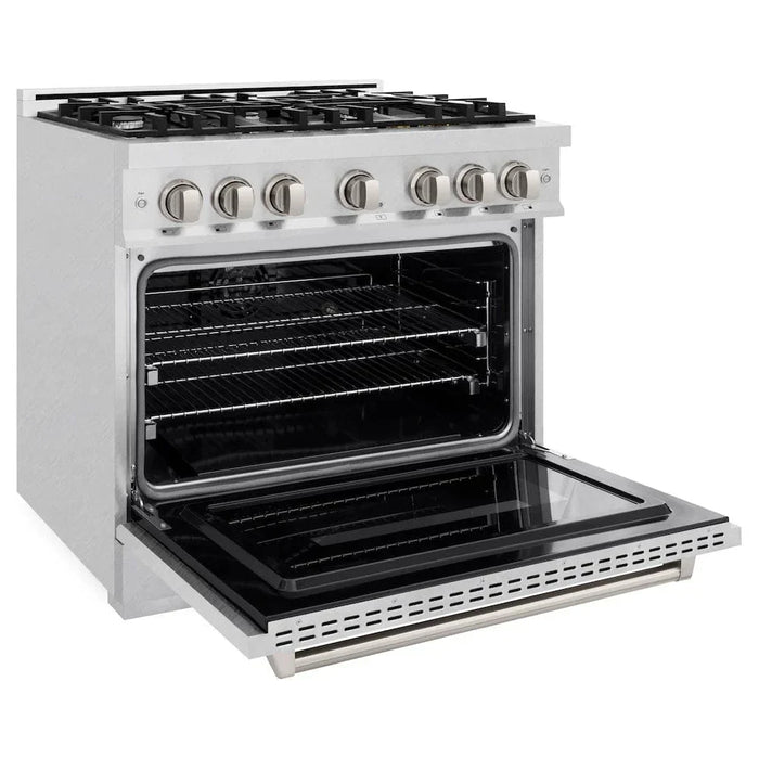ZLINE 36" Classic Gas Range, Convection Gas Oven DuraSnow® Stainless Steel, CGRS-3609K