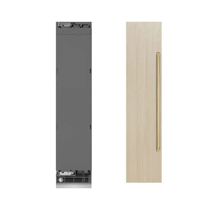 ZLINE 18" Panel Ready Left Hinge Column Freezer, Graphite Gray Interior  Polished Gold RBCFVLZ-18-G09K