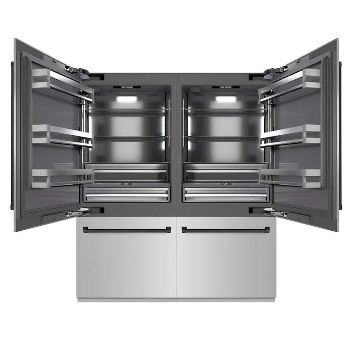 ZLINE 72" Built-In Bottom Freezer Refrigerator,Water Dispenser, Ice Maker,Graphite Gray Matte Black GRBITZ-304-72MB09K