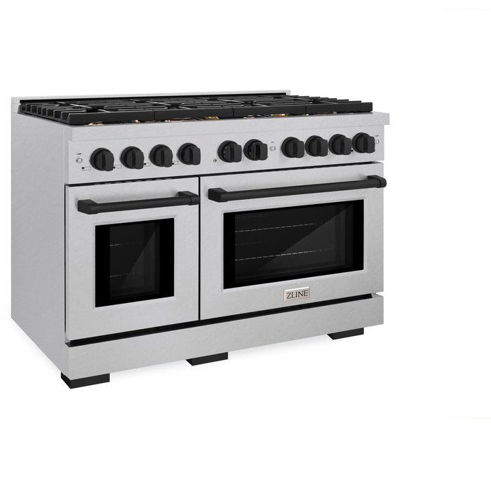 ZLINE 48"Paramount Dual Fuel Range DuraSnow® Matte Black SDRSZ-48-MB09K