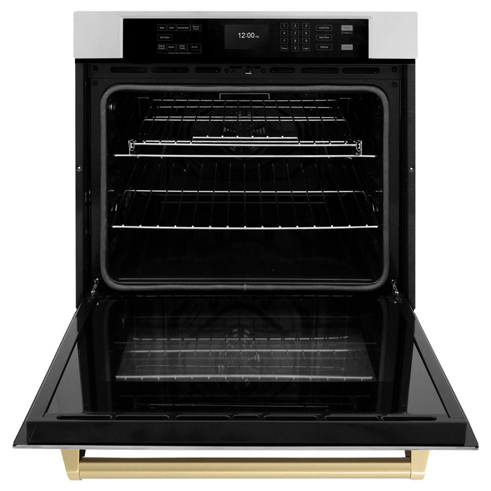 ZLINE 30" Autograph Edition Professional True Convection Single Wall Oven, Air Fry, Self Clean, Stainless Steel, Champagne Bronze WASZ-30-CB09K
