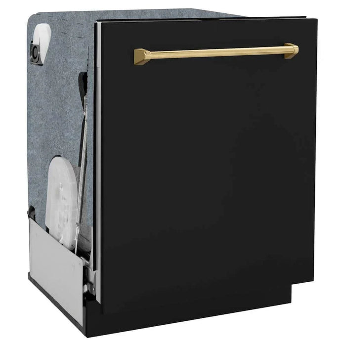 ZLINE 24" Autograph Tall Tub Dishwasher, Polished Gold, DWMTZ-BLM-24-G09K