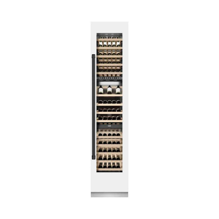 ZLINE 18"Triple Zone 68 Bottle Right Hinge Column Wine Cooler, White Matte Stainless Steel Matte Black RCWVRZ-WM-18-MB09K
