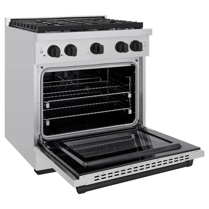 ZLINE 30"Paramount Dual Fuel Range Stainless Steel Matte Black SDRZ-30-MB09K