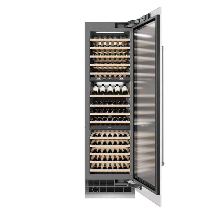ZLINE 24"Triple Zone 100 Bottle Column Wine Cooler, White Matte Stainless Steel RCWV-WM-2409K