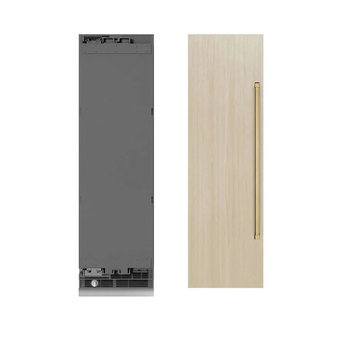 ZLINE 24" Panel Ready Column Freezer, Graphite Gray Interior Champagne Bronze RBCFVZ-24-CB09K