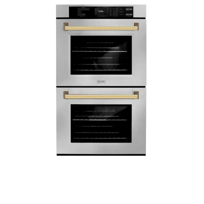 ZLINE 30"Professional True Convection Double Wall Oven, Air Fry, Self Clean, Stainless Steel, Gold WADZ-30-G09K