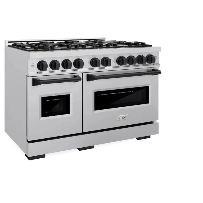 ZLINE 48" Classic Gas Range, Convection Gas Oven Stainless Steel, Matte Black CGRZ-48-MB09K