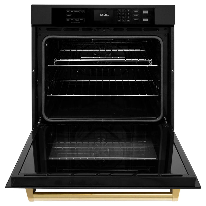 ZLINE 30 "Professional True Convection Single Wall Oven, Air Fry, Self Clean, Black Stainless Steel, Champagne Bronze WASBZ-30-CB09K