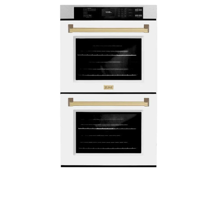 ZLINE 30"Professional True Convection Double Wall Oven, Air Fry, Self Clean, DuraSnow® Champagne Bronze WADSZ-WM-30-CB09K