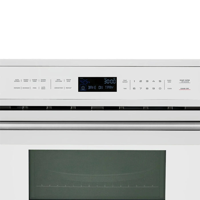 Forno Oliena Espresso 30" Microwave Oven in White with Stainless Steel Handle, FMWDR3093-30WHT09K