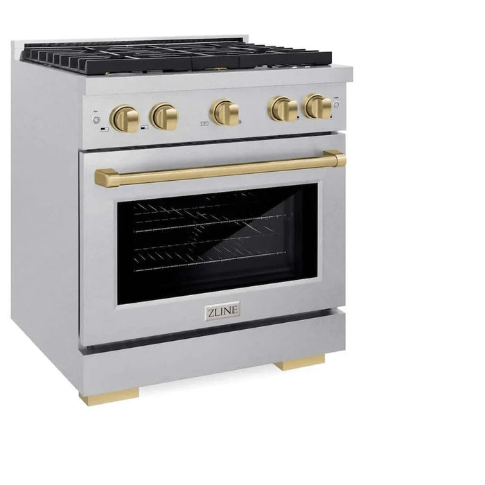ZLINE 30"Gas Range, Convection Gas Oven , DuraSnow® Champagne Bronze, SGRSZ-30-CB09K