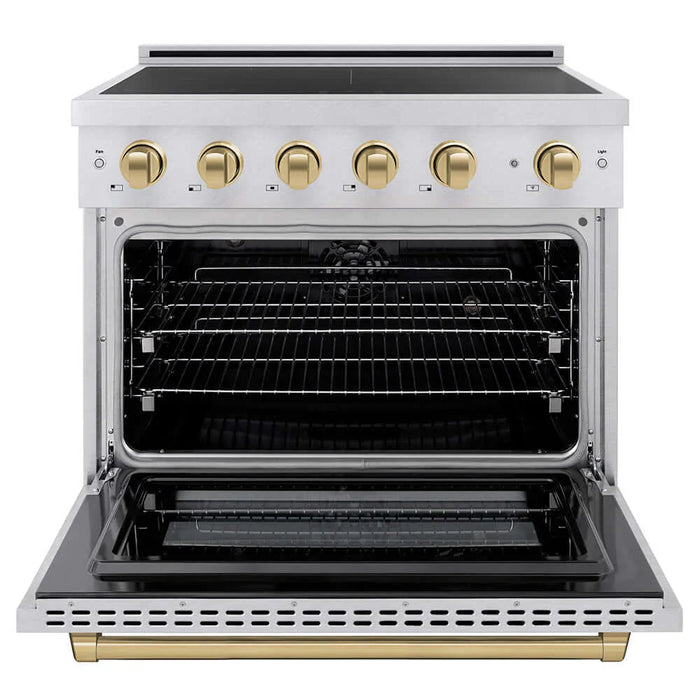ZLINE 36" Paramount Induction Range, Cooktop, Electric Convection Oven, Satin Stainless Steel SINRSZ-3609K