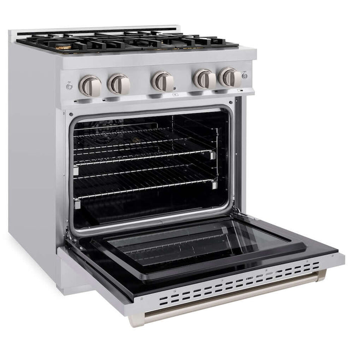 ZLINE 30" Select Gas Range Convection Gas Oven Stainless Steel Brass Burners HGR-BR-3009K