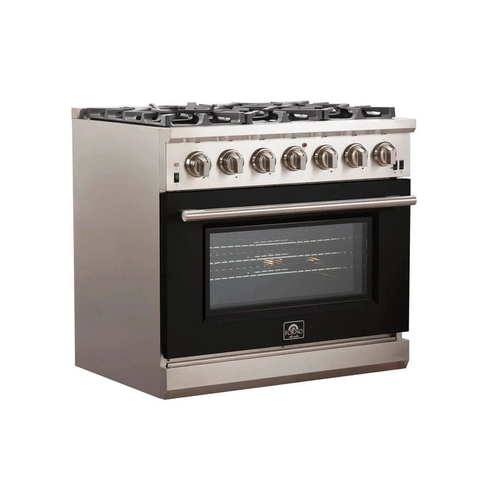 FORNO Capriasca 36" Gas on Gas Range FFSGS6260-36BLK09K