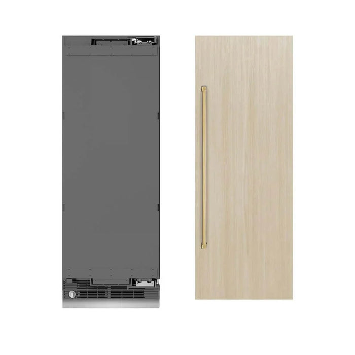 ZLINE 30" Panel Ready Column Refrigerator, Graphite Gray Interior Polished Gold RBCRVZ-30-G09K