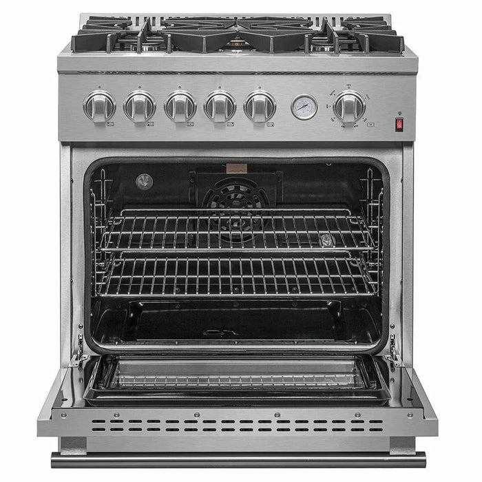 FORNO 2-Piece Appliance Package- 30" Gas Range, 36" French Door Refrigerator Stainless Steel FBDL-020-02-US09K