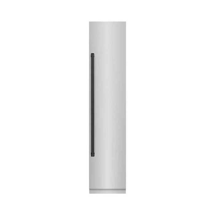 ZLINE 18" Right Hinge Column Freezer Stainless Steel, Graphite Gray Interior Matte Black RCFVRZ-30418-MB09K