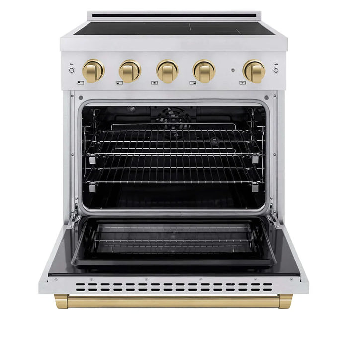 ZLINE 30" Paramount Induction Range, Satin Stainless Steel, Accents SINRSZ-30-CB09K