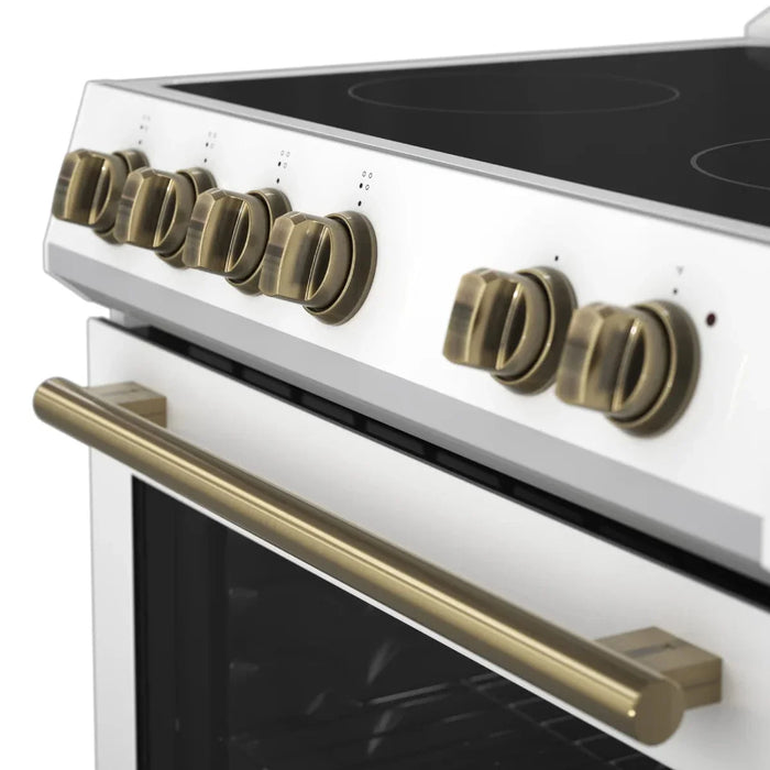 FORNO Espresso Leonardo 30" Electric Range, FFSEL6012-30WHT09K