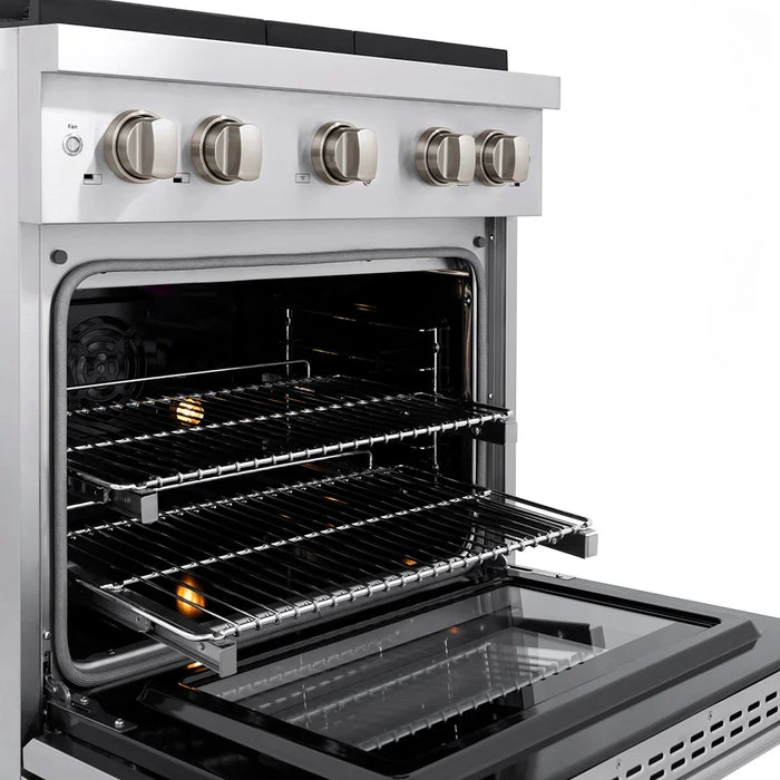 ZLINE 30" Paramount Dual Fuel Range DuoPro™ Cooktop, Electric Convection Oven PSDR3009K