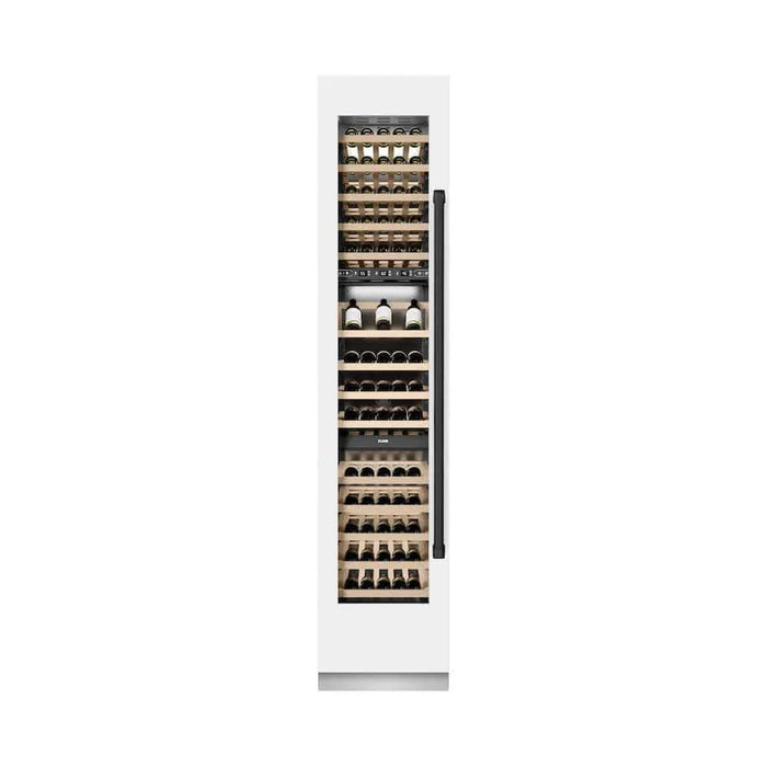 ZLINE 18"Triple Zone 68 Bottle Left Hinge Column Wine Cooler, White Matte Stainless Steel Matte Black RCWVLZ-WM-18-MB09K