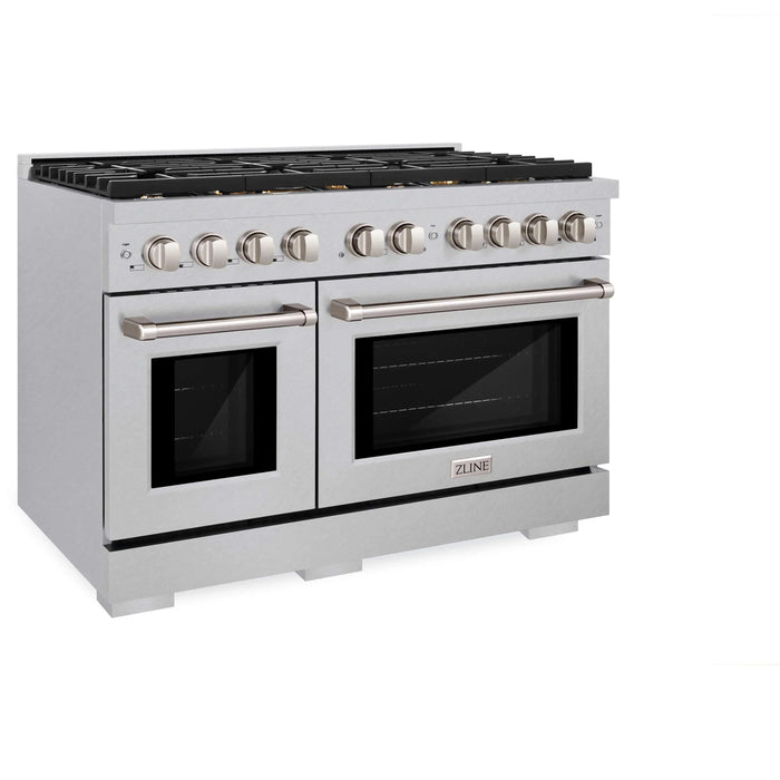 ZLINE 48"Paramount Dual Fuel Range DuraSnow® Brass Burners SDRS-BR-4809K