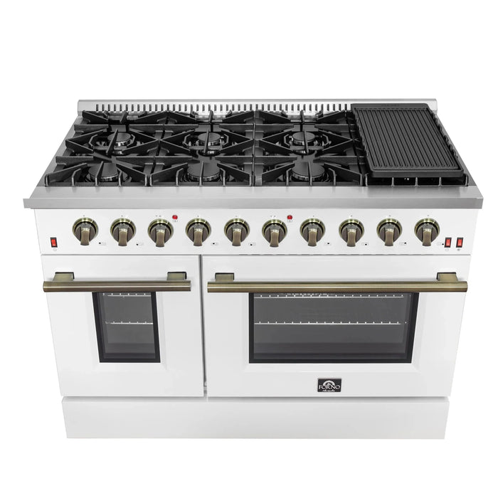 FORNO Galiano 48" Gas on Gas Range FFSGS6244-48WHT09K
